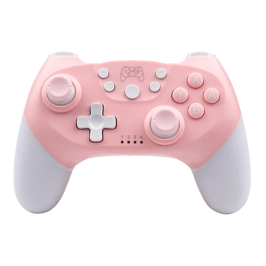 For Nintendo Switch Pro Wireless Bluetooth Handle with Macro Programming & Somatosensory Wake-up(White Pink)