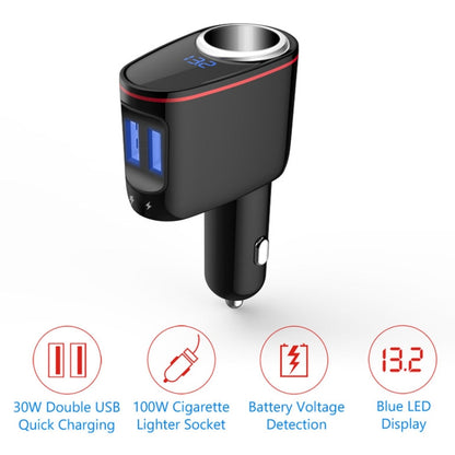 S-06A Multifunctional Car Cigarette Lighter 100W One for Two High Power Charger by buy2fix
