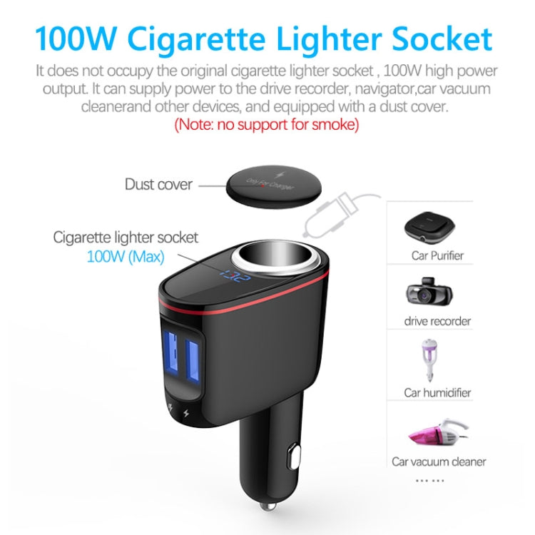 S-06A Multifunctional Car Cigarette Lighter 100W One for Two High Power Charger by buy2fix