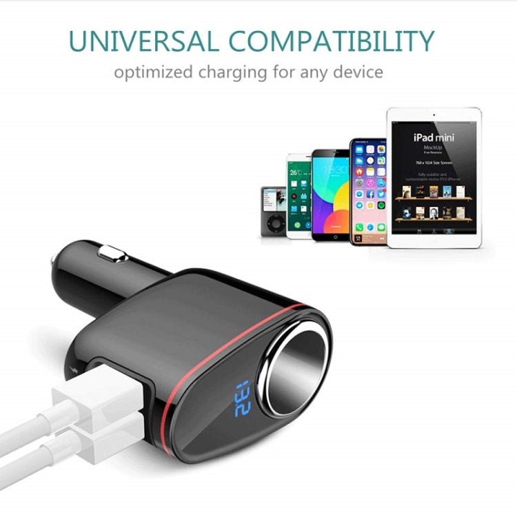 S-06A Multifunctional Car Cigarette Lighter 100W One for Two High Power Charger by buy2fix