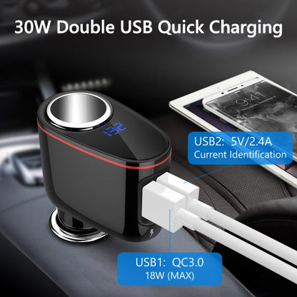 S-06A Multifunctional Car Cigarette Lighter 100W One for Two High Power Charger by buy2fix