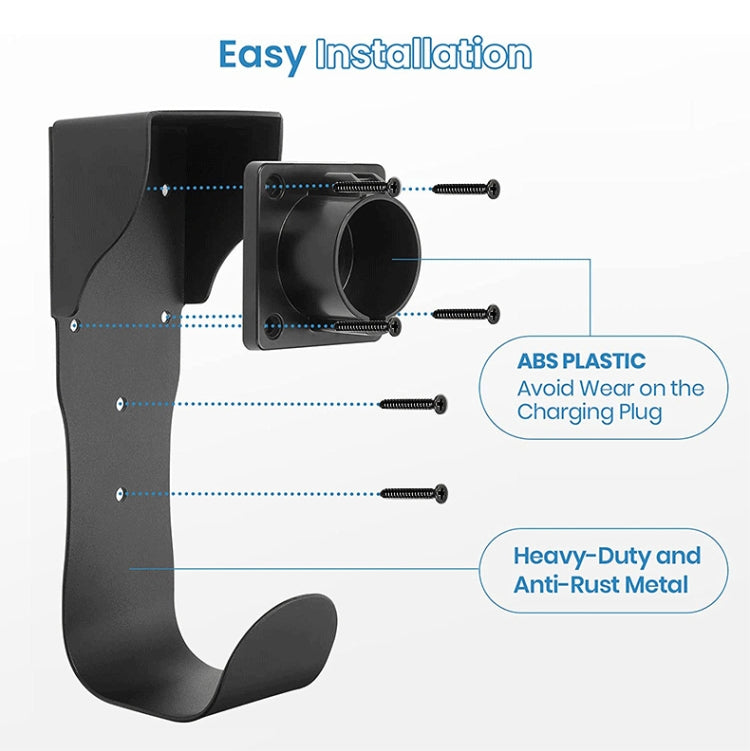 EV Charger Cable Holder Electric Car Charging Cable Organizer for J1772 Plug(Black) by buy2fix