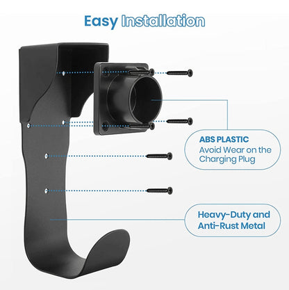 EV Charger Cable Holder Electric Car Charging Cable Organizer for J1772 Plug(Black) by buy2fix