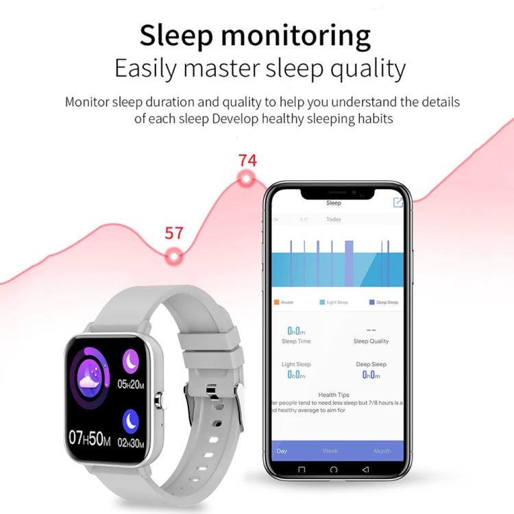 H10 1.69 inch Screen Bluetooth Call Smart Watch, Support Heart Rate/Blood Pressure/Sleep Monitoring, Color: Silver Net+Silicone by buy2fix