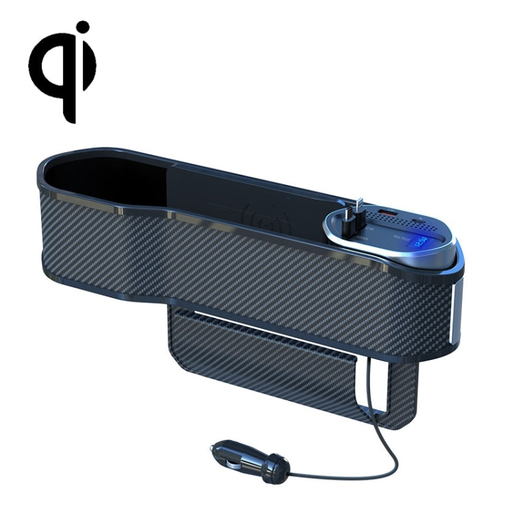 Vehicle Seat Gap Storage Box Organizer Front Seat Console Side Pocket ,Spec: Wireless Charging Ordinary Wire by buy2fix