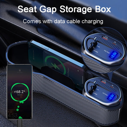 Vehicle Seat Gap Storage Box Organizer Front Seat Console Side Pocket ,Spec: Wireless Charging Ordinary Wire by buy2fix