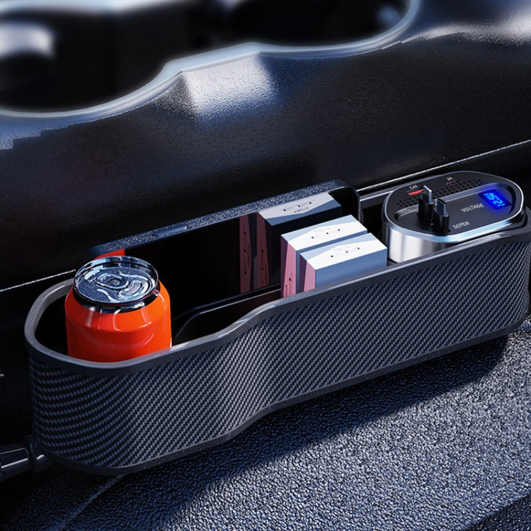 Vehicle Seat Gap Storage Box Organizer Front Seat Console Side Pocket ,Spec: Wireless Charging Upgrade Wire by buy2fix