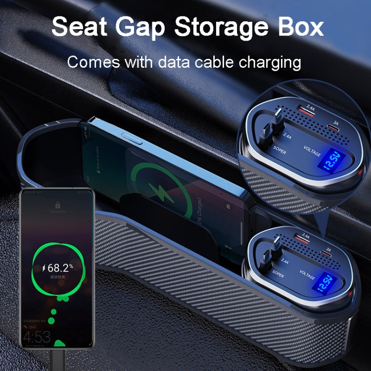 Vehicle Seat Gap Storage Box Organizer Front Seat Console Side Pocket ,Spec: Wireless Charging Upgrade Wire by buy2fix