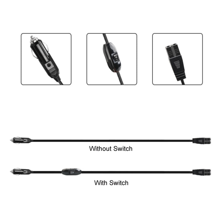 12V/24V Car Refrigerator Cable B Suffix Cigarette Lighter Plug Power Cord, Length: 1m Without Switch by buy2fix