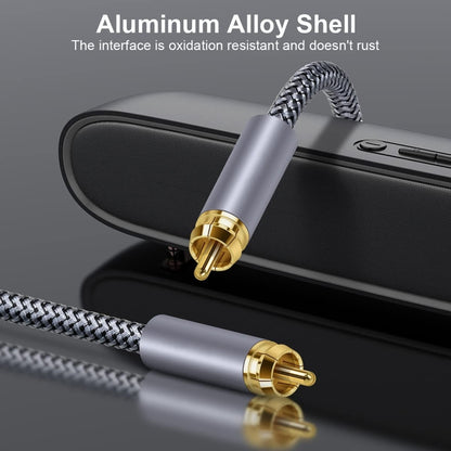15m Pure Copper RCA Coaxial HIFI Digital Audio Cable SPDIF Subwoofer Speaker Cable(Silver Gray) by buy2fix