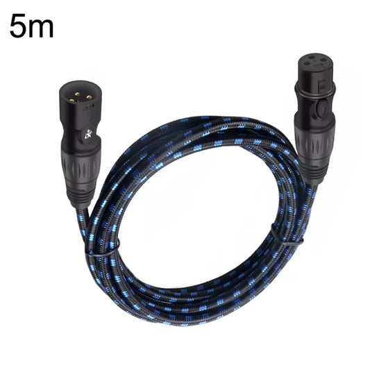 KN006 5m Male To Female Canon Line Audio Cable Microphone Power Amplifier XLR Cable(Black Blue) by buy2fix