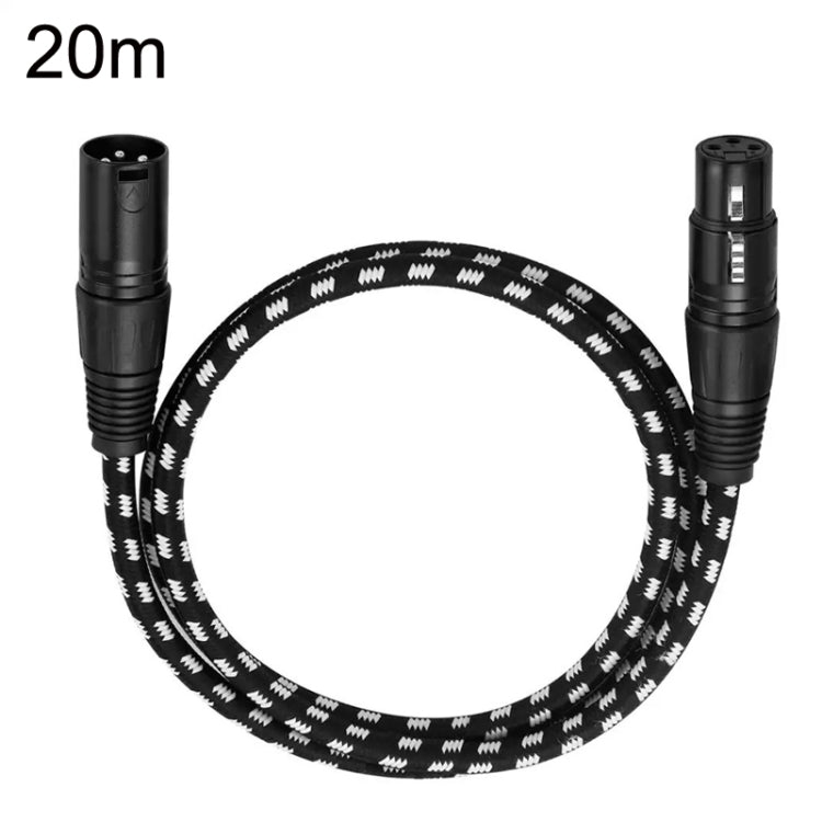 KN006 20m Male To Female Canon Line Audio Cable Microphone Power Amplifier XLR Cable(Black) by buy2fix