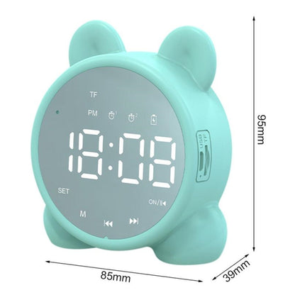 P1 Mini Card Mirror Clock Wireless Bluetooth Speaker with FM Radio(Pink) by buy2fix