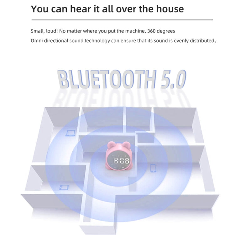 P1 Mini Card Mirror Clock Wireless Bluetooth Speaker with FM Radio(Light Green) by buy2fix