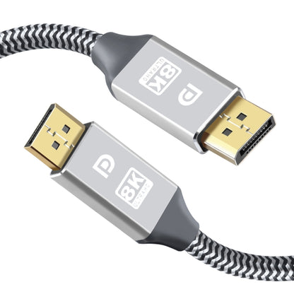 3m 1.4 Version DP Cable Gold-Plated Interface 8K High-Definition Display Computer Cable 30AWG OD:6.3MM With Nylon Mesh(Silver) -  by buy2fix | Online Shopping UK | buy2fix
