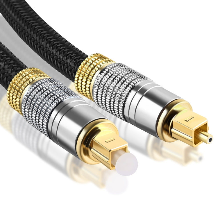 CO-TOS101 1.8m Optical Fiber Audio Cable Speaker Power Amplifier Digital Audiophile Square To Square Signal Cable(Bright Gold Plated) by buy2fix