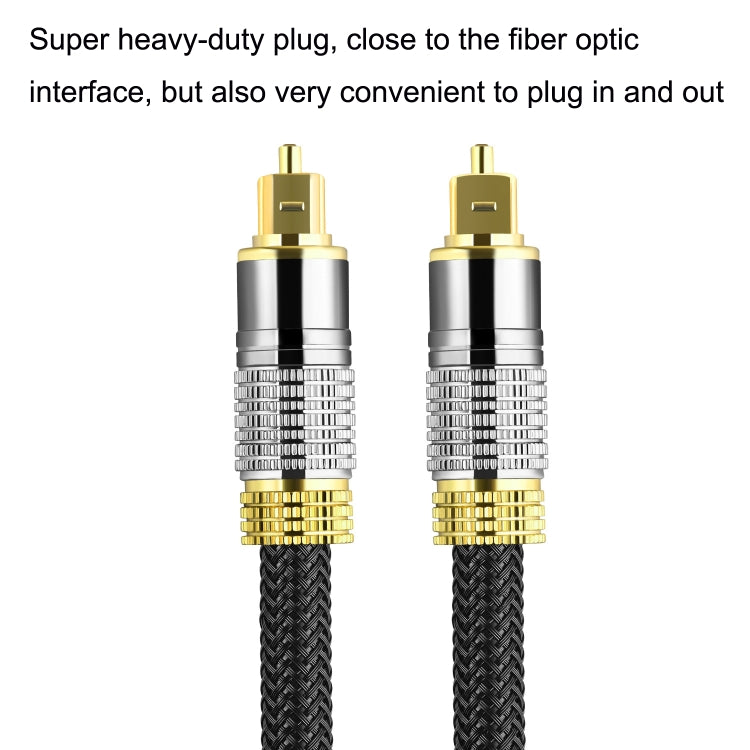 CO-TOS101 2m Optical Fiber Audio Cable Speaker Power Amplifier Digital Audiophile Square To Square Signal Cable(Bright Gold Plated) by buy2fix