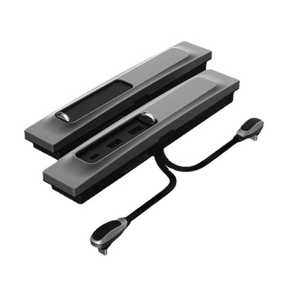 For Tesla Model 3/Y Car T09 Center Console 27W 3-in-1 USB Hub Docking Station(Gray Black) by buy2fix