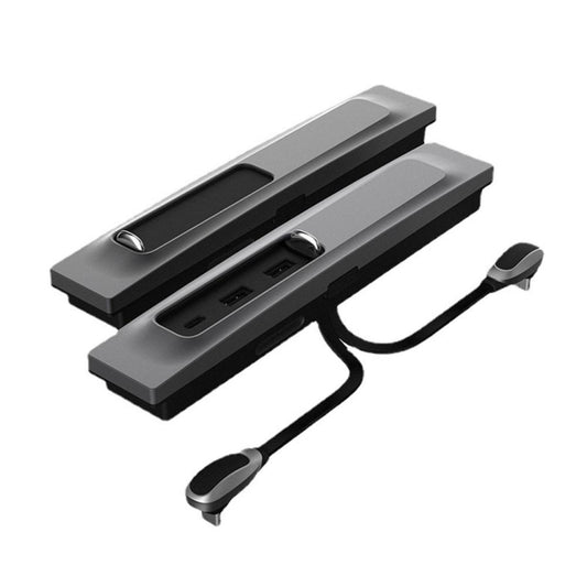 For Tesla Model 3/Y Car T09 Center Console 27W 3-in-1 USB Hub Docking Station(Gray Black) by buy2fix
