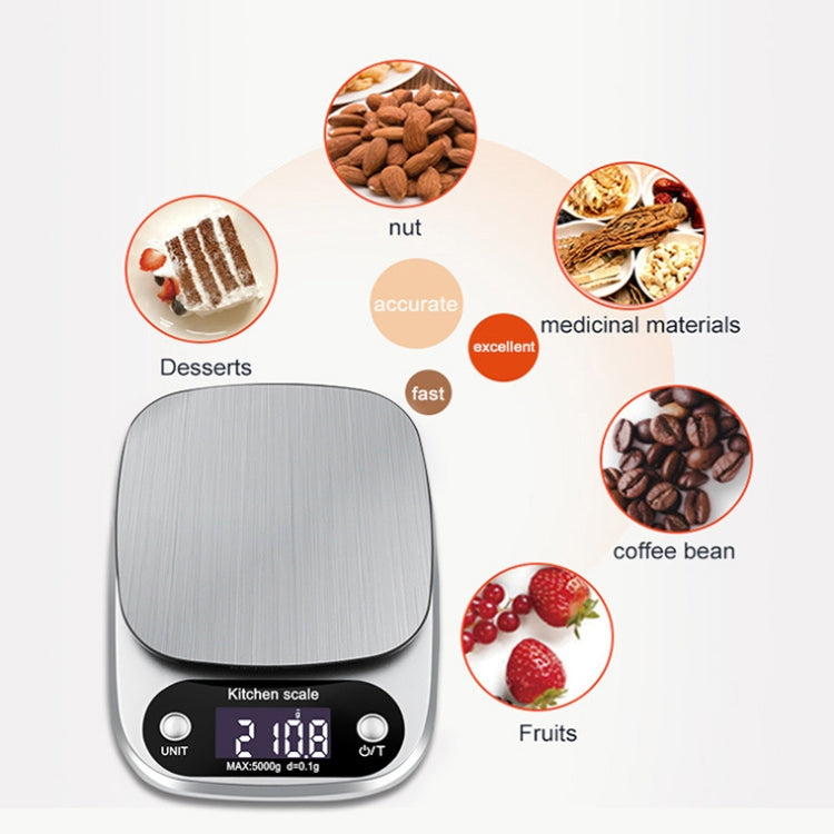 Small Multifunctional Kitchen High Precision Electronic Scale LCD Digital Display Food Scale, Model: 5kg/ 0.1g by buy2fix