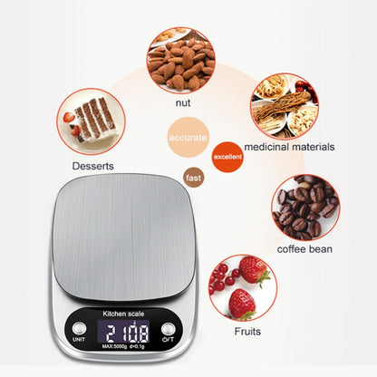 Small Multifunctional Kitchen High Precision Electronic Scale LCD Digital Display Food Scale, Model: 5kg/ 0.1g by buy2fix
