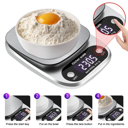 Small Multifunctional Kitchen High Precision Electronic Scale LCD Digital Display Food Scale, Model: 5kg/ 0.1g by buy2fix