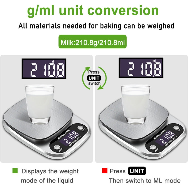 Small Multifunctional Kitchen High Precision Electronic Scale LCD Digital Display Food Scale, Model: 5kg/ 0.1g by buy2fix