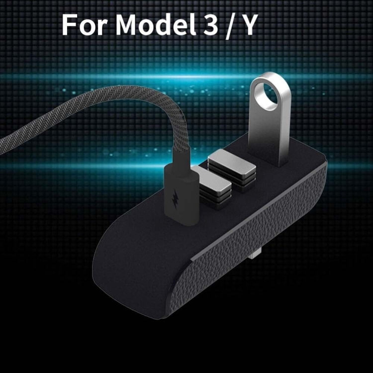 For Tesla Model 3/Y Car AH37 3 USB  +1 Type-C/USB-C Port Hub Docking Station(Black) - DIY Modified Charger by buy2fix | Online Shopping UK | buy2fix