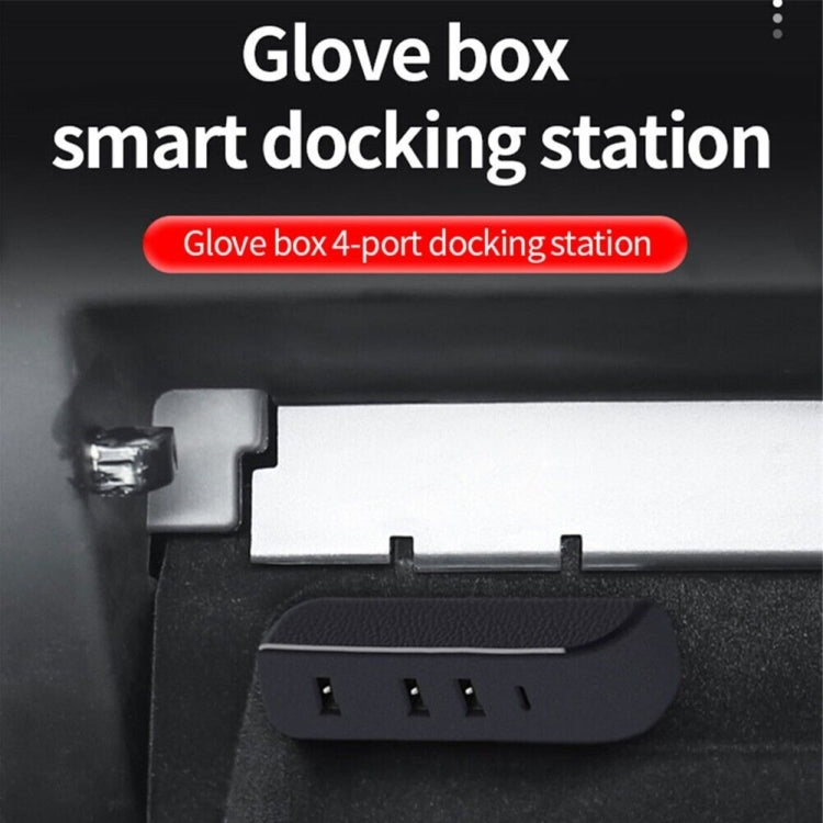 For Tesla Model 3/Y Car AH37 3 USB  +1 Type-C/USB-C Port Hub Docking Station(Black) - DIY Modified Charger by buy2fix | Online Shopping UK | buy2fix