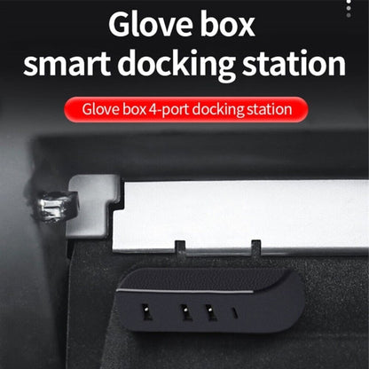 For Tesla Model 3/Y Car AH37 3 USB  +1 Type-C/USB-C Port Hub Docking Station(Black) - DIY Modified Charger by buy2fix | Online Shopping UK | buy2fix