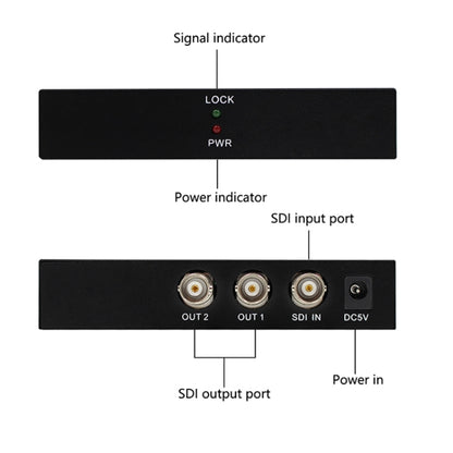 1 In 2 Out SD-SDI / HD-SDI / 3G-SDI Distribution Amplifier Video SDI Splitter(EU Plug) - Splitter by buy2fix | Online Shopping UK | buy2fix