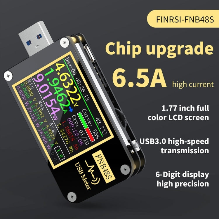 FNIRSI FNB48S USB Voltage Ammeter Multifunctional Fast Charge Tester, Specification: Bluetooth - Current & Voltage Tester by FNIRSI | Online Shopping UK | buy2fix