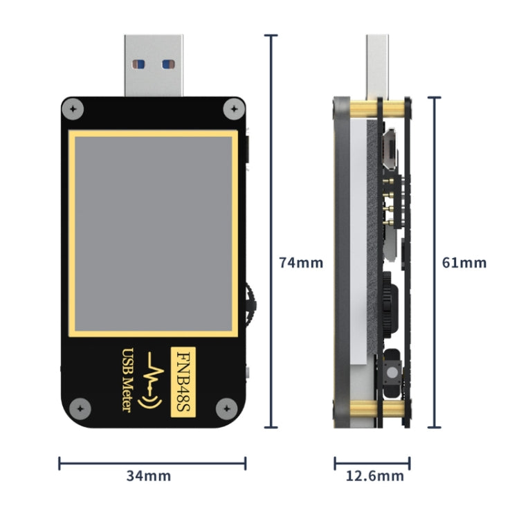 FNIRSI FNB48S USB Voltage Ammeter Multifunctional Fast Charge Tester, Specification: Bluetooth - Current & Voltage Tester by FNIRSI | Online Shopping UK | buy2fix