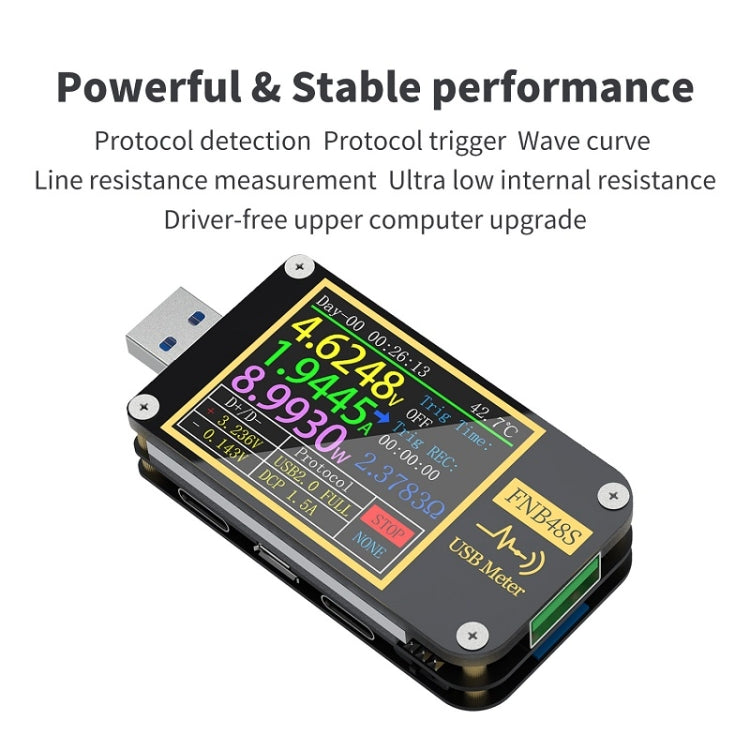 FNIRSI FNB48S USB Voltage Ammeter Multifunctional Fast Charge Tester, Specification: Bluetooth - Current & Voltage Tester by FNIRSI | Online Shopping UK | buy2fix
