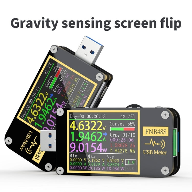 FNIRSI FNB48S USB Voltage Ammeter Multifunctional Fast Charge Tester, Specification: Bluetooth - Current & Voltage Tester by FNIRSI | Online Shopping UK | buy2fix
