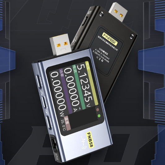 FNIRSI FNB58 USB Voltage Ammeter TYPE-C Fast Charge Power Tester, Specification: Without Bluetooth - Current & Voltage Tester by FNIRSI | Online Shopping UK | buy2fix