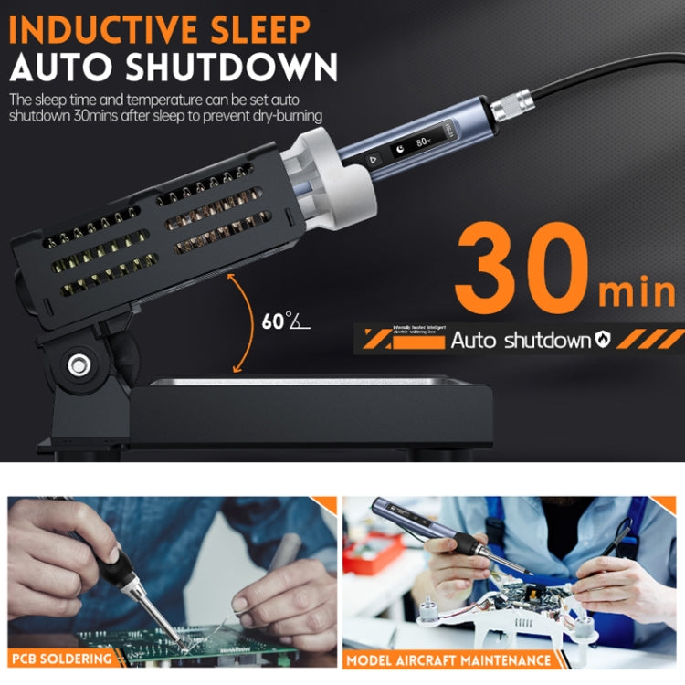 FNIRSI HS-01 Smart Soldering Iron Digital Display Portable Mini Soldering Station(Blue KR) by FNIRSI