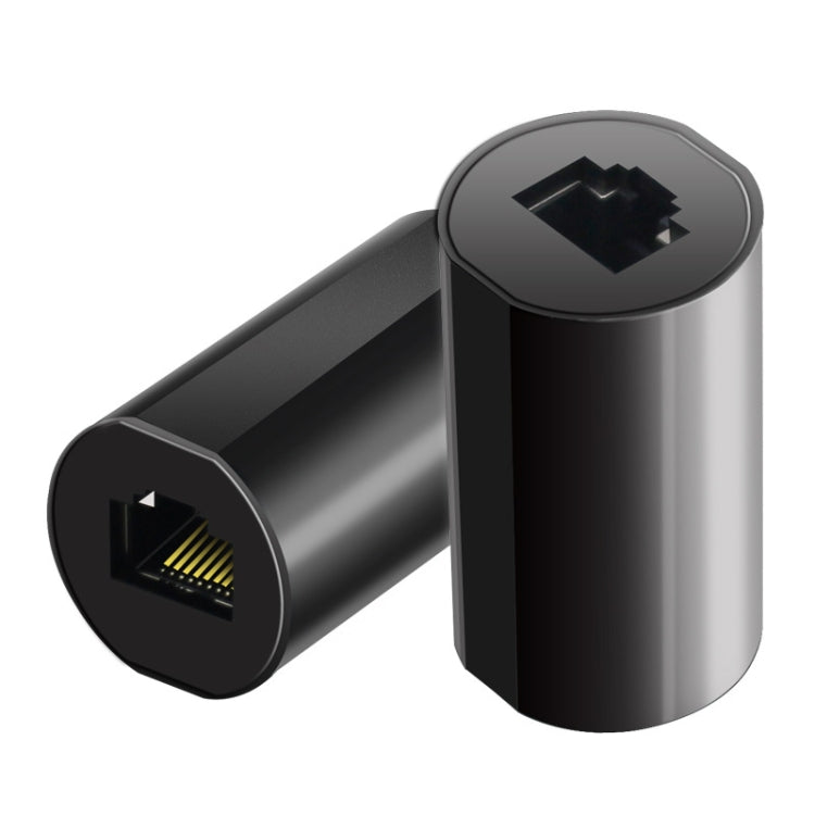 YM88013-Y Lightning Protection Version Network Straight-Through Head RJ45 Network Cable Double Pass Head(Black) by buy2fix