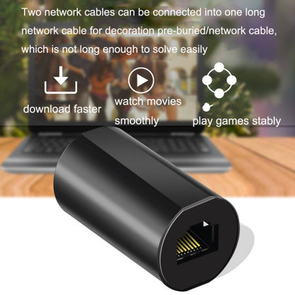 YM88013-Y Lightning Protection Version Network Straight-Through Head RJ45 Network Cable Double Pass Head(Black) by buy2fix