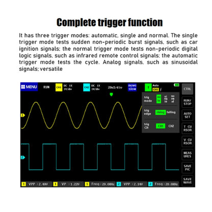 FNIRSI 1013D 1GS Sampling Dual Channel 100M Bandwidth Digital Oscilloscope, US Plug(English) - Digital Multimeter by FNIRSI | Online Shopping UK | buy2fix