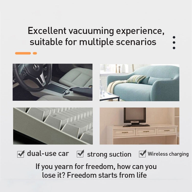 Small Wireless Charging Car Vacuum Cleaner Handheld High Power Vacuum Cleaner, Sort by color: 117CD-Blue by buy2fix