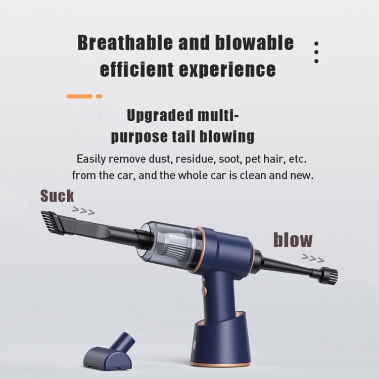 Small Wireless Charging Car Vacuum Cleaner Handheld High Power Vacuum Cleaner, Sort by color: 117CD-Black by buy2fix