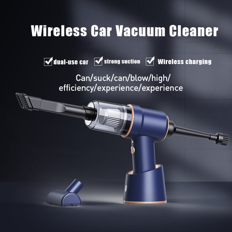 Small Wireless Charging Car Vacuum Cleaner Handheld High Power Vacuum Cleaner, Sort by color: 117CG-Black by buy2fix