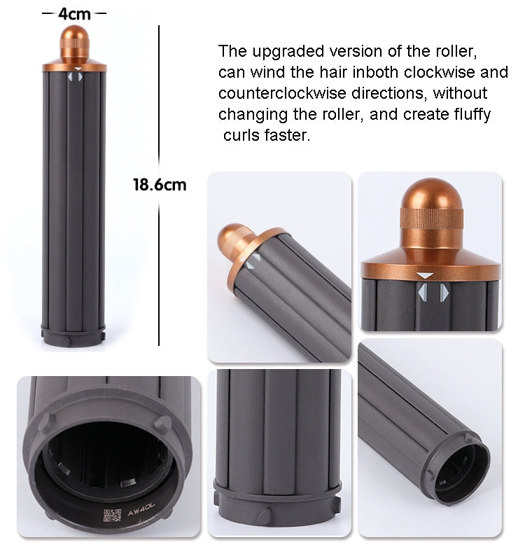 For Dyson Airwrap Hair Dryer i.d. / HS01 / HS05 / HD08 18.6 x 4cm Upgraded Long Curling Barrels Nozzle With Long Adapter Golden - For Dyson Accessories by buy2fix | Online Shopping UK | buy2fix