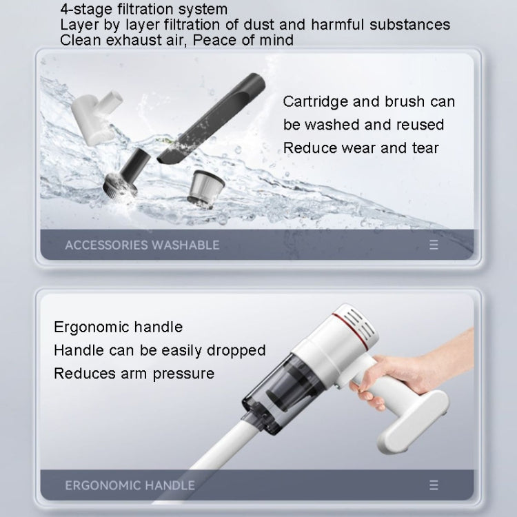 LT-116C Basic+Metal Filter+Cloth Bag Wireless Handheld Car Brushless Vacuum Cleaner by buy2fix