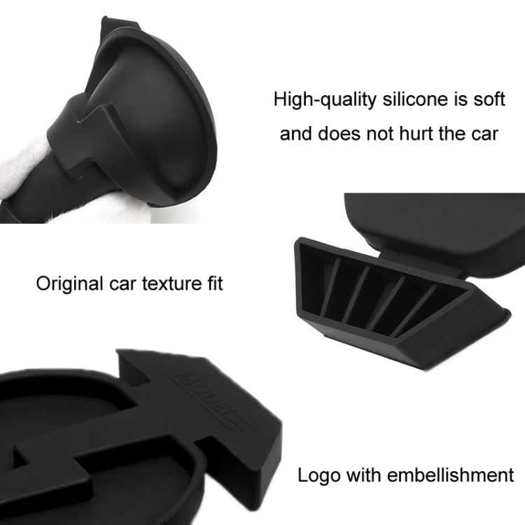 For Tesla Model3/Y 2pcs Charging Port Silicone Dustproof Waterproof Cover, Color: Conjoined Black by buy2fix