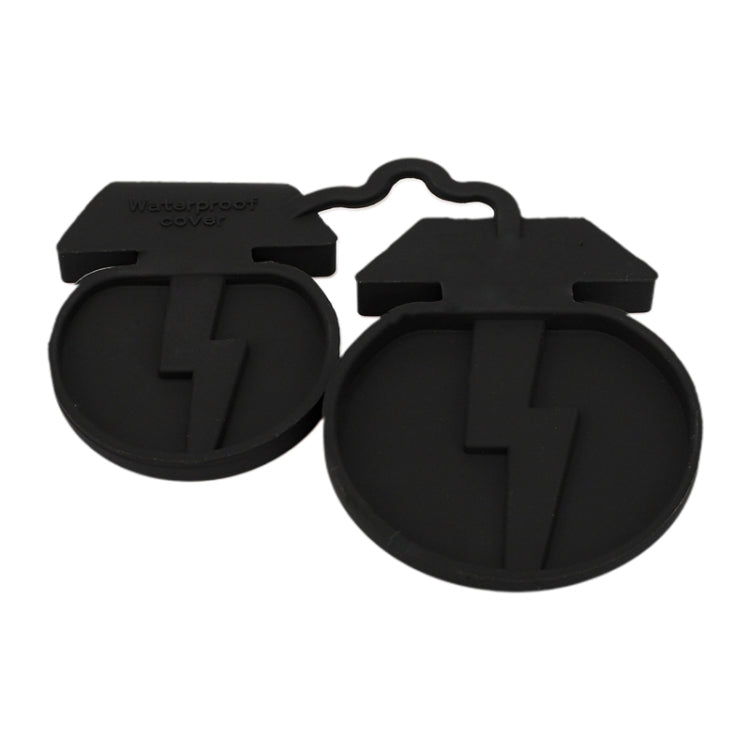 For Tesla Model3/Y 2pcs Charging Port Silicone Dustproof Waterproof Cover, Color: Conjoined Black by buy2fix