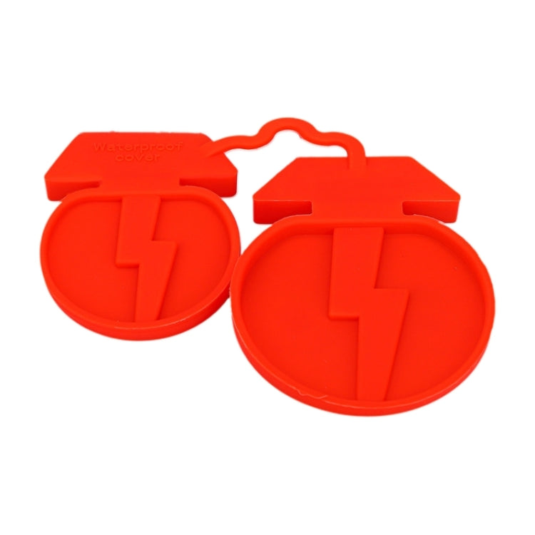 For Tesla Model3/Y 2pcs Charging Port Silicone Dustproof Waterproof Cover, Color: Conjoined Red by buy2fix