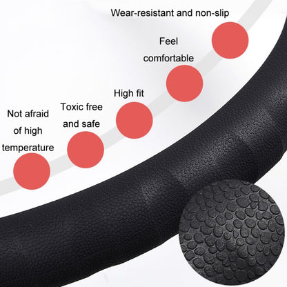 Silicone Non-slip Wear-resistant Steering Wheel Cover, Size: 37-42cm(Black) by buy2fix