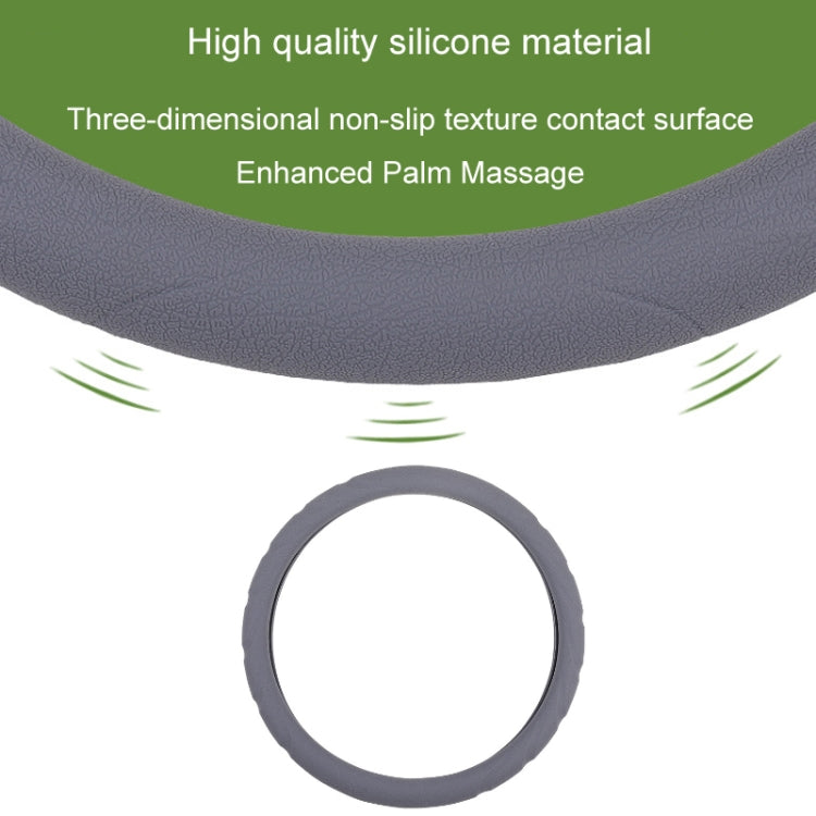 Silicone Non-slip Wear-resistant Steering Wheel Cover, Size: 37-42cm(Gray) by buy2fix